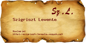 Szigriszt Levente névjegykártya