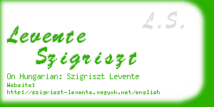 levente szigriszt business card